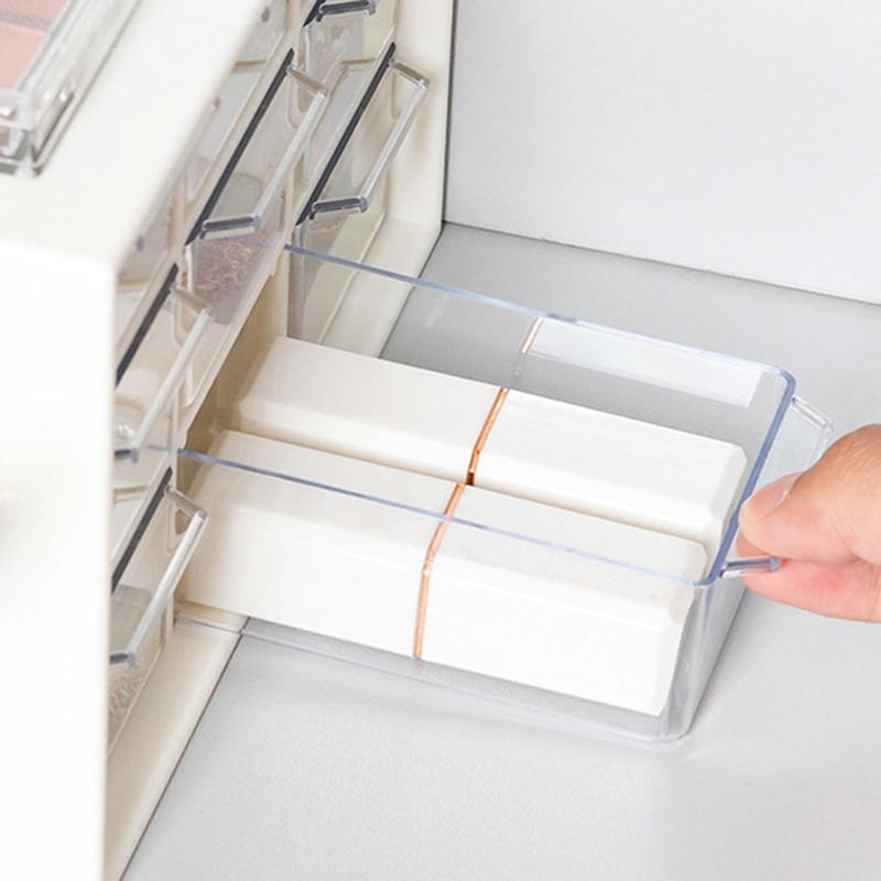 Bedroom Sundries Storage Box Dust-proof Nine-square Grid Small Drawer Girls Jewelry Nail Polish Art Stickers Organization