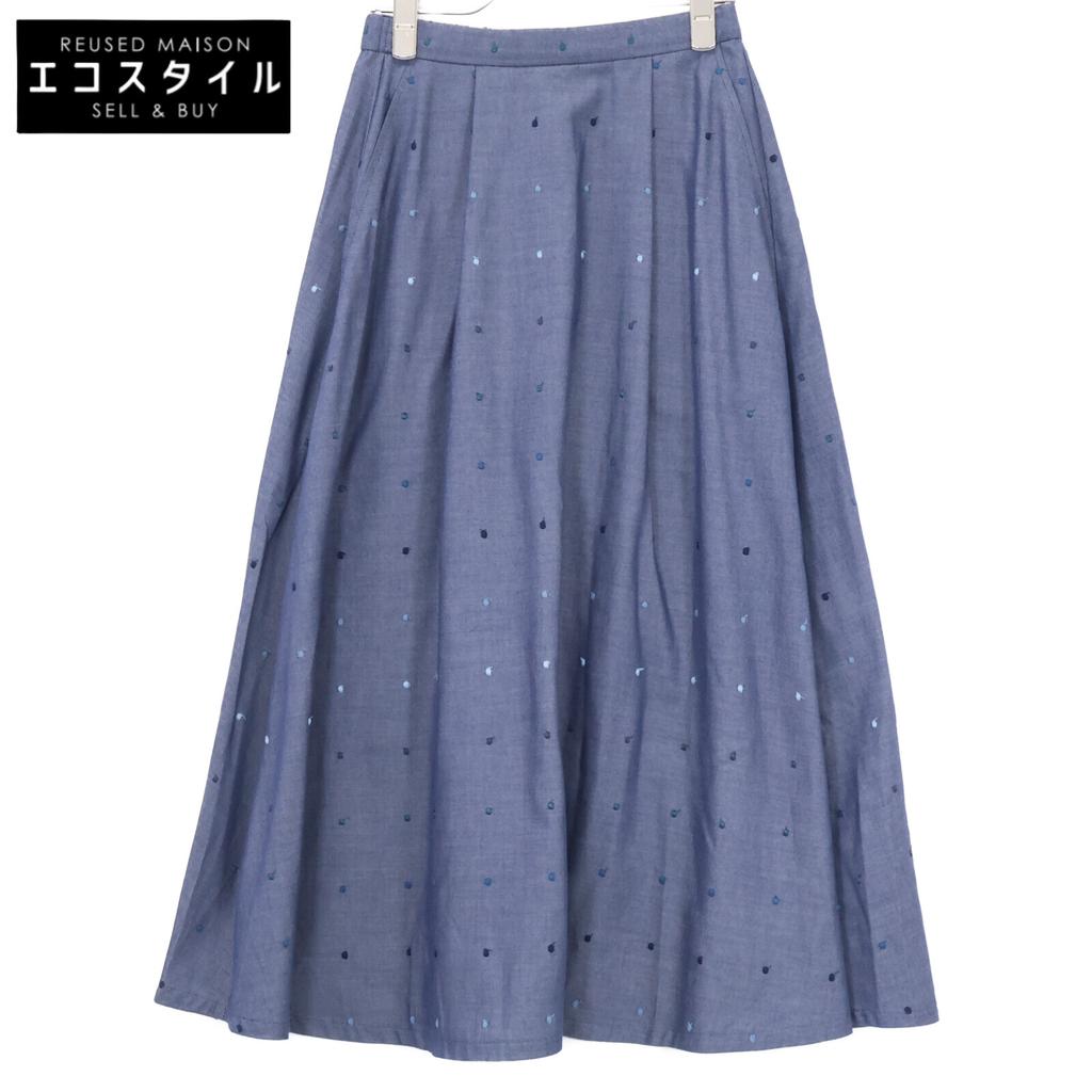 PJC KAZUKO ONISHI Light Blue Multicolored Polka Dot Circular Long Skirt Skirt M Light blueUsed