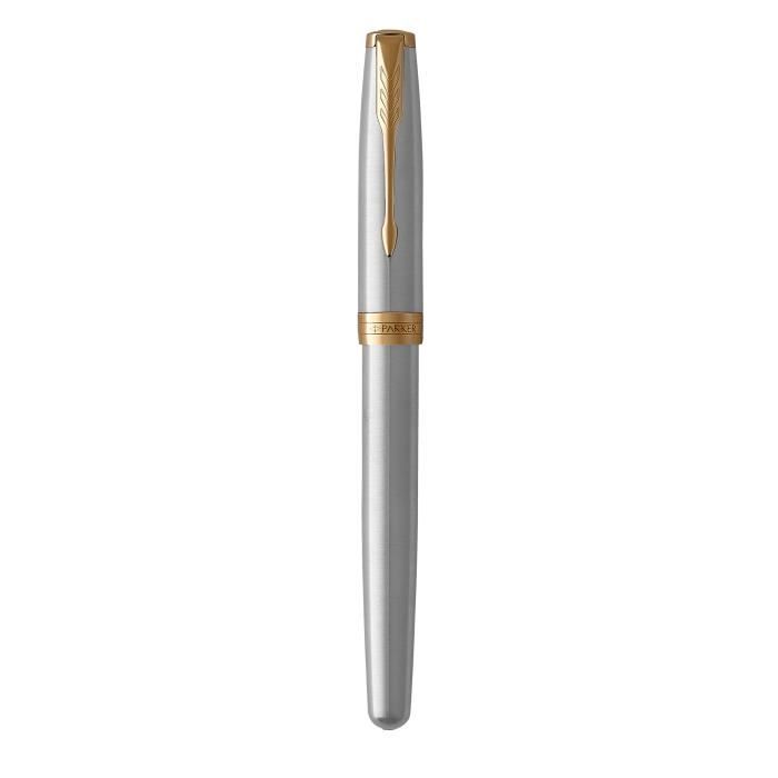 Stylo plume - PARKER - Sonnet - Acier inoxydable - Attributs dorés - Plume fine