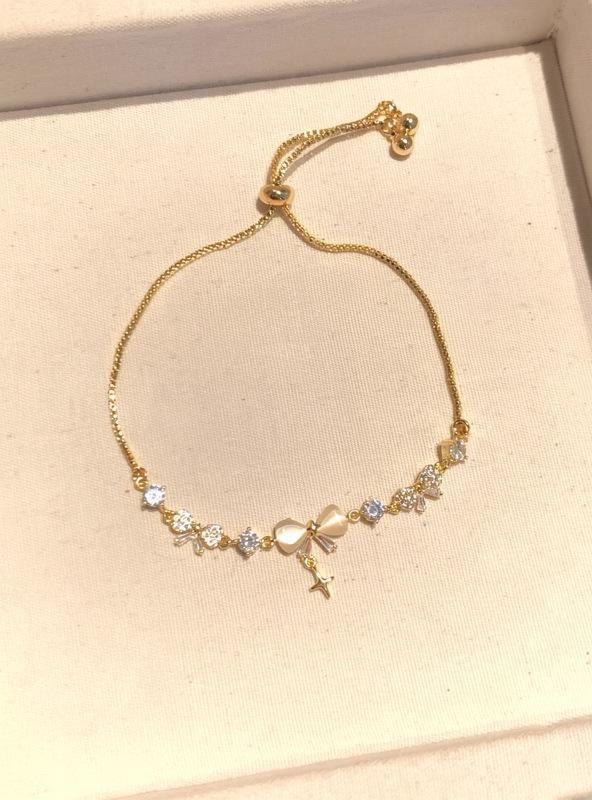 Starry Sky Zircon Bow Bracelet - Elegant, High-End Design for Women