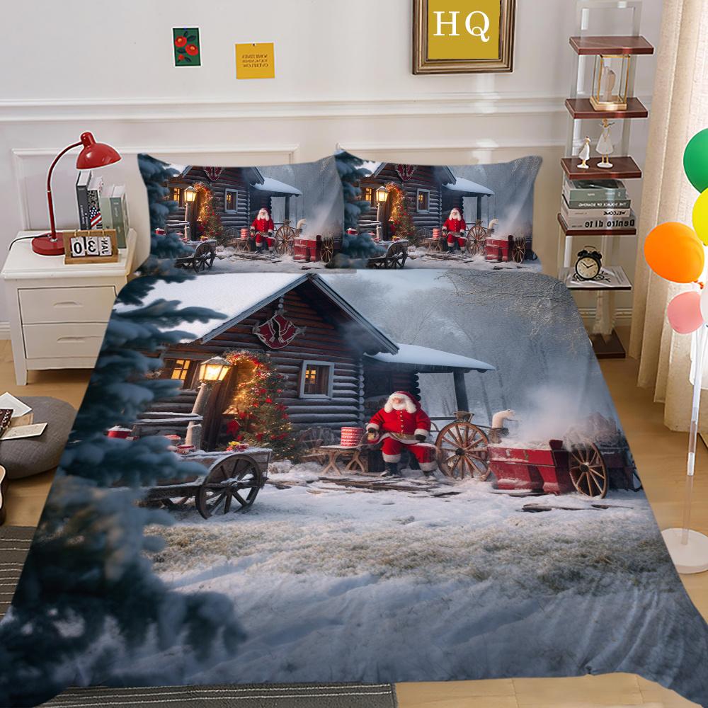 3D Christmas Printing Bed Set Cover King Size Polyester Bedding Set Boy Kid High Quality Bed Clothes