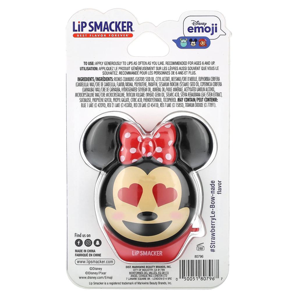 Lip Smacker, Disney Emoji Lip Balm, Mini, Strawberry Lebowade, 7.4g (0.26oz)
