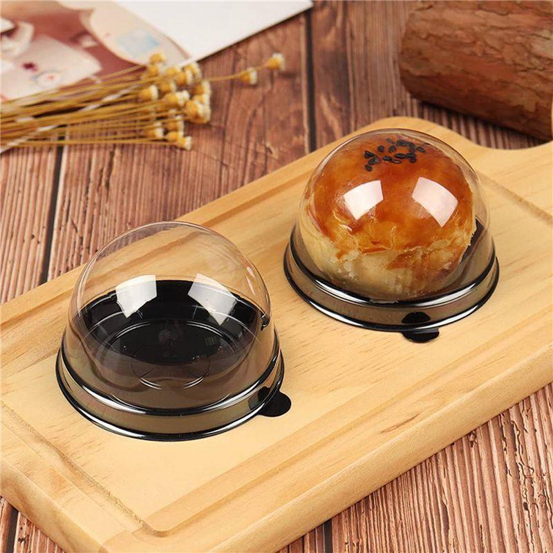 A84E-150 Pack Mini Cupcake Containers Clear Plastic Cake Box With Dome Lids For Muffin Mooncake Dessert Cheese Pastry