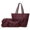 Women's Toothpick Pattern Three-Piece Tote Bag Set