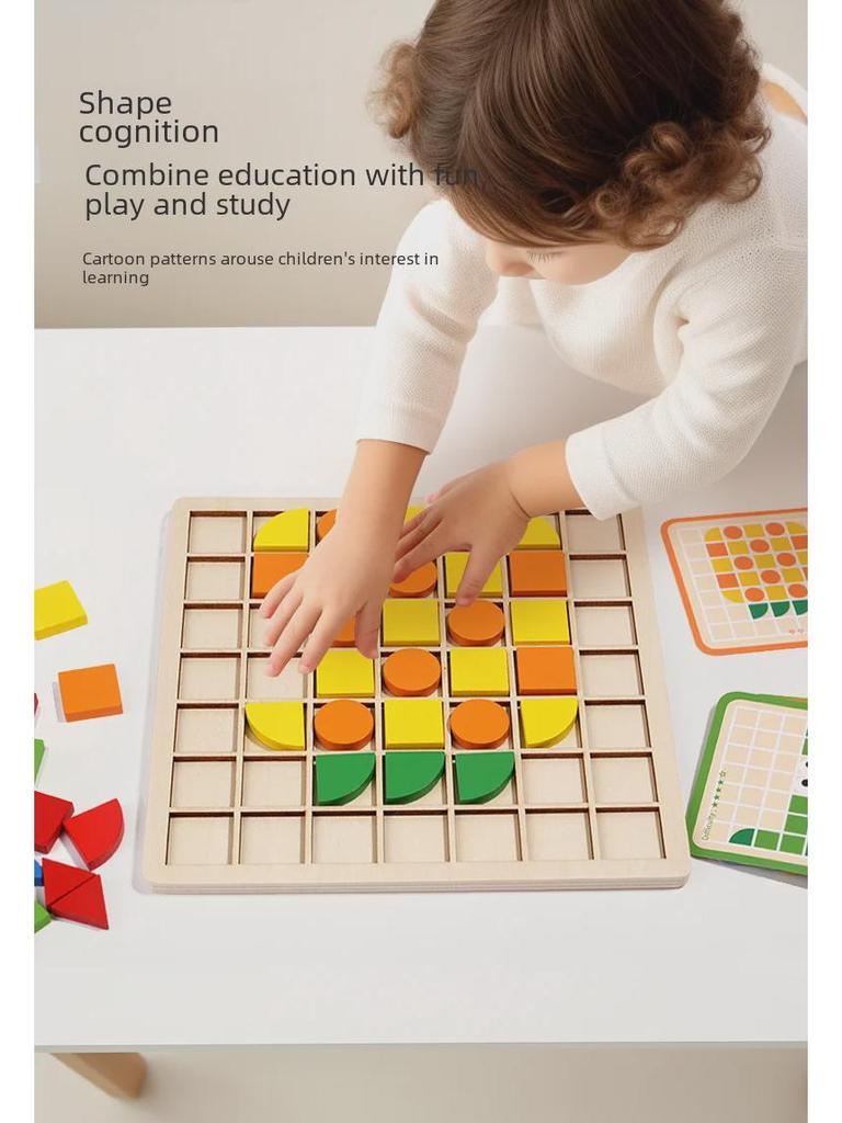 Mosaic 3D Puzzle: Wooden Educational Building Blocks for Children
