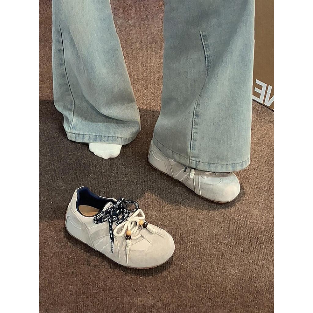 [Uncle Shoes] German training shoes ugly cute round head women's board shoes breathable new inner height increase 2025 leisure sports retro