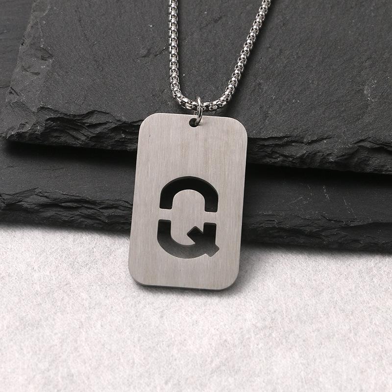 Personalized 2024 Stainless Steel Dog Tag Necklace: Hip Hop Style Long Chain for Couples