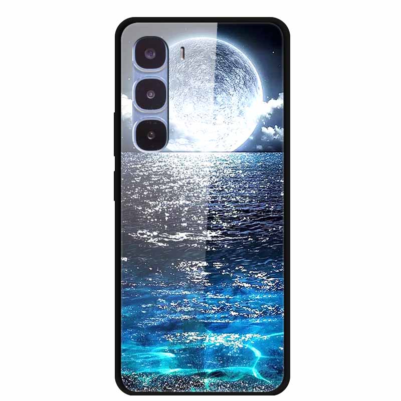 

For Infinix Hot 60 Pro Case Tempered Glass Lion Wolf Luxury Cover For Infinix Hot60 Pro X6885 Cases Cartoon Protective Glass New -Infinix Hot 60 Pro