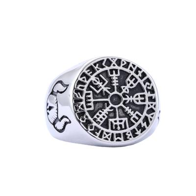 S925 Silver Ring New Product Viking Tribe Rune Men's Ring