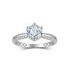 Fine Jewelry Ring Classic Sparkling 925 Sterling Silver VVS1 Round Moissanite Ring Women Closed Six Claws Moissanite Rings