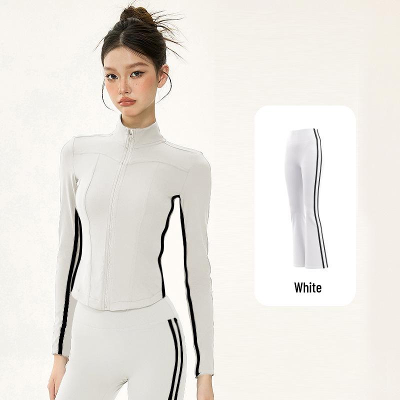 Women’s Autumn/Winter Yoga Suit: Slimming Stand Collar Zipper Jacket with Long Sleeves for Running, Training, and Fitness