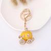 Keychain Pendant Sparkling Rhinestones Pumpkin Carriage Shape Charm Key Chain Strong Lobster Clasp Multi-Functional Key Holder