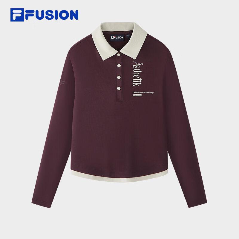 FILA FUSION Women s Faux Two-Piece Knit Polo Shirt L