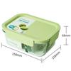 Heat-Resistant Glass Lunch Box, Microwave-Safe, Food Storage for Work, Fruit Bento Box with 2 Compartments, 630ml