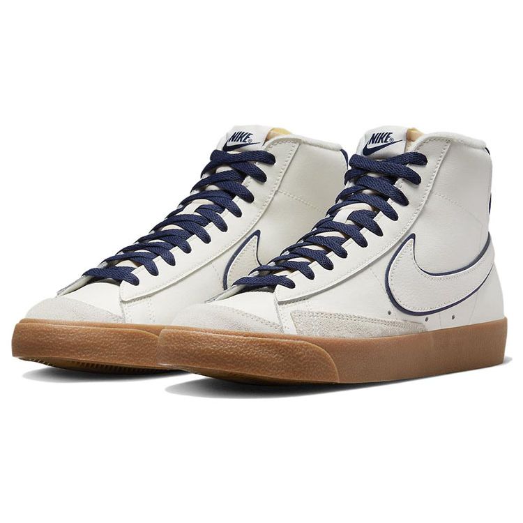 Nike Blazer Mid 77 Premium Sail Navy Gum Men Sneakers White Midnight-Navy Gum-Medium-Brown DQ7672-100