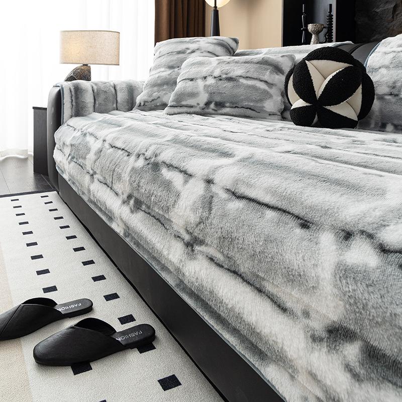

Sofa Cushion Autumn And Winter Plush Thickened Warm Straight Row Sofa Cover Towel Winter All-Inclusive Fixed Non-Slip Cover Pad 70*70cm