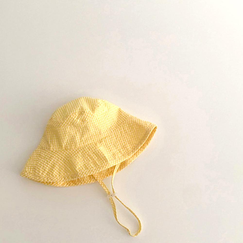Wide Brim Summer Sun Hat for Baby Plaid Print Fisherman's Hat Children Cotton Bucket Cap for Boys Baby Girls SunHat Kids Bonnet