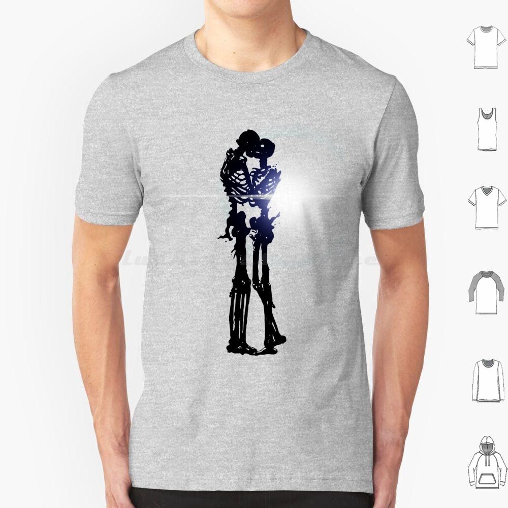Скелет Поцелуй Блик Ядерная Любовь Череп Футболка Хлопок Мужчины Женщины DIY Печать Скелет Поцелуй Целующиеся Скелеты Ядерный Атомный S