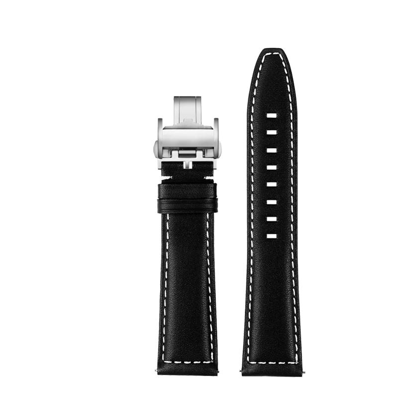 Leather Strap 21/22mm for Longines SPIRIT Rolex Black/Green Water Ghost Omega SEAMASTER 300 High-end Italian Cold Watch Strap