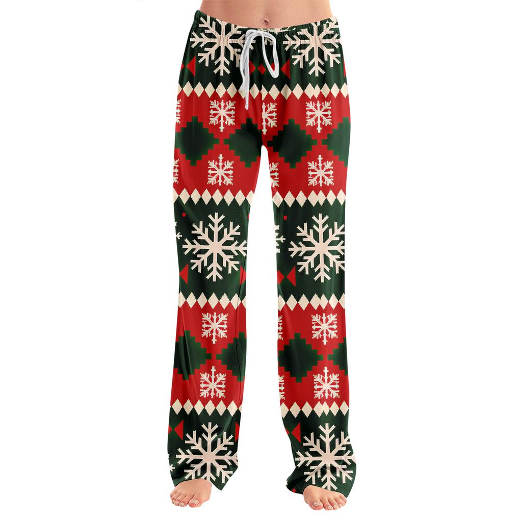 Adult fashionable loose Christmas printed casual pants, loungewear, sleep pants