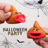 1PCS Mini Funny Cute Creativ SqueezeTongue Pop Out Toy Sensory Prank Props Poop Key Chain Pendant Halloween Decorations Gifts