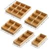 Multi-Grid Divided Plate Wooden Snack Storage Tray Reusable Bamboo Tray  Candy