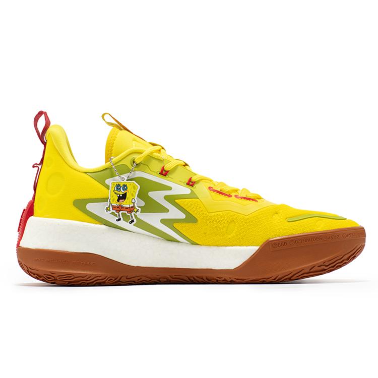 361 Big3 3.0 Pro SpongeBob Cushioning Slip Resistant Abrasion Resistant Coverage Low top Basketball Shoes Men's Yellow 672311106F-1