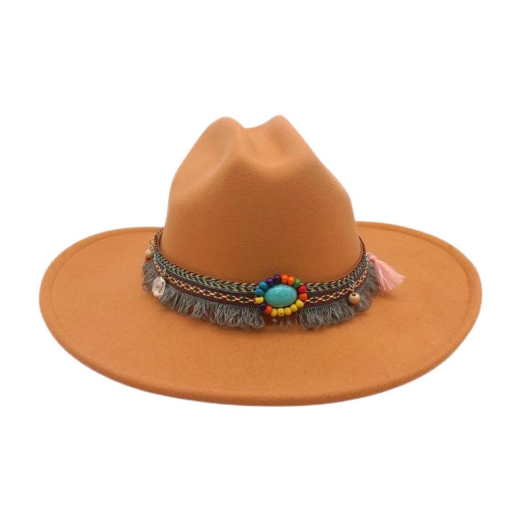 Dance French Flat-Brimmed Cowboy Hat Premium Ethnic Style Tourism Shade Stage Jazz Hat