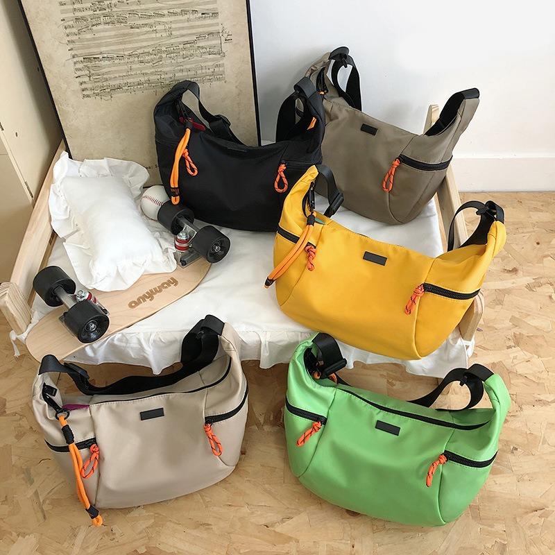 Drawstring Contrasting Shoulder Bag Large Capacity Backpack Travel Backpack Fashion Versatile Couple Bag