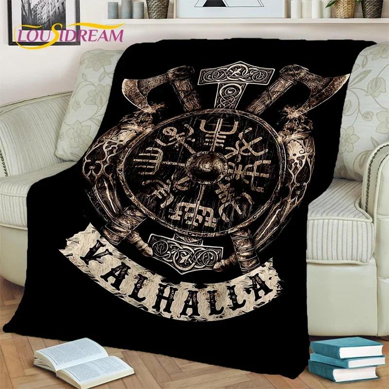Viking Norse Mythology Fenrir Crow BlanketFlannel Throw Blanket for Home Bedroom Bed Sofa Picnic Office Hiking Leisure Nap Gift