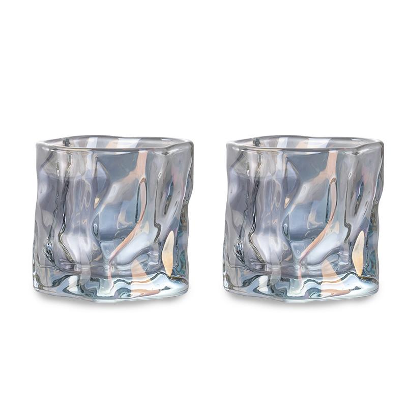 GIANXI Transparent Glass Cup Iceberg Irregular Shape Household Coffee Cup Bar KTV Cann Beverage Cup Kitchen Bar Supplies