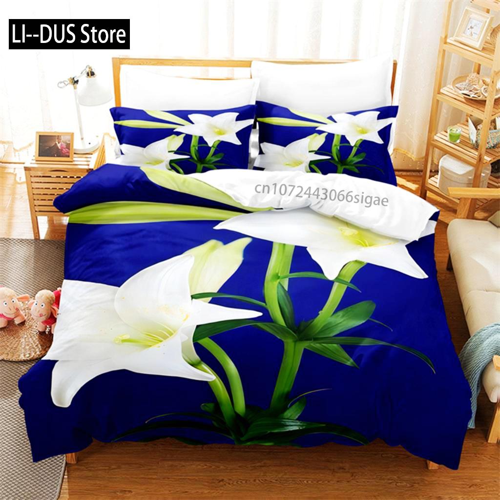 Flower Plants Bedding Set Duvet Cover Set 3d Bedding Digital Printing Queen Size Bedding Set Fashion Design