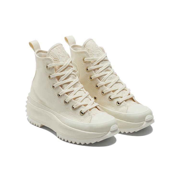 Converse Run Star Hike Comfortable Lightweight High-Top Canvas Shoes Unisex Sneakers Beige A01777C