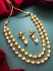 Gold-Plated White Stone-Studded & Beaded Handcrafted Jewellery Set