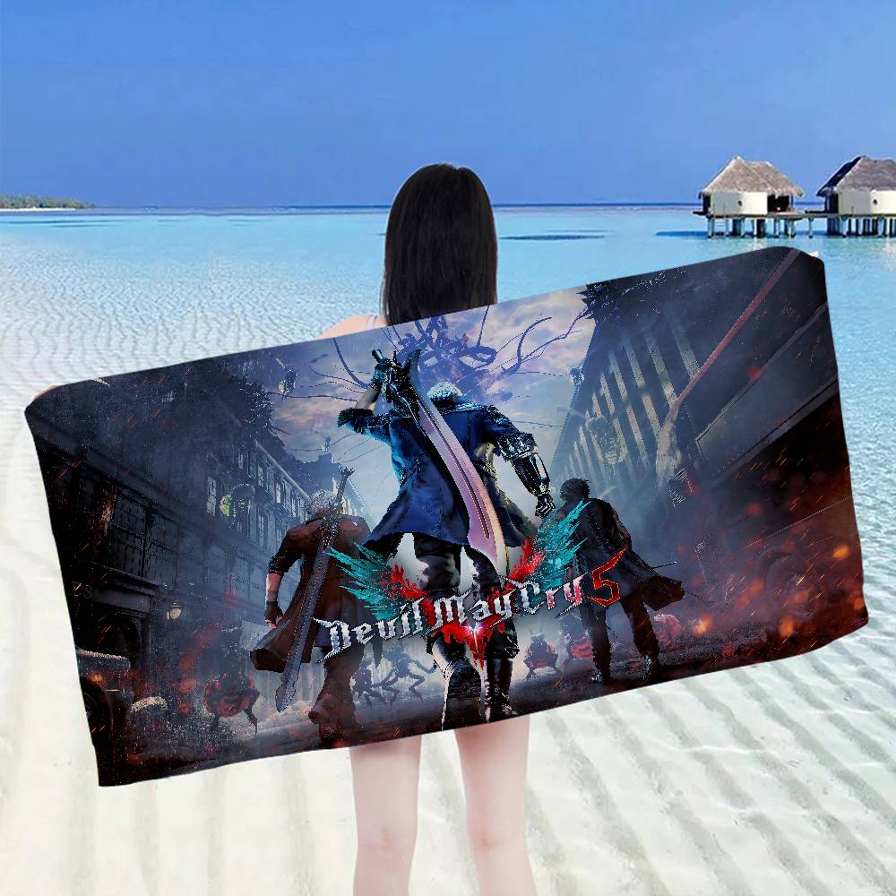D-Devil May Cry Bath Towel Microfiber Soft Water Absorbing Breathable For Girl Kids Decorative Cartoon Beach Towel