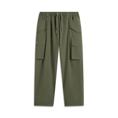 Bequeme Lässige Einfache Lockere Einfarbige Mittelhohe Kordelzug Sport Lange Hosen Herren Hosen Militärgrün AYKV107-5
