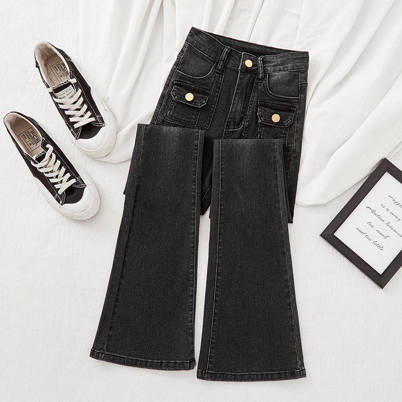 

Women s High-Waisted Black Slimming Retro Flare Jeans - Autumn 2025 Collection M (95-110 lbs)