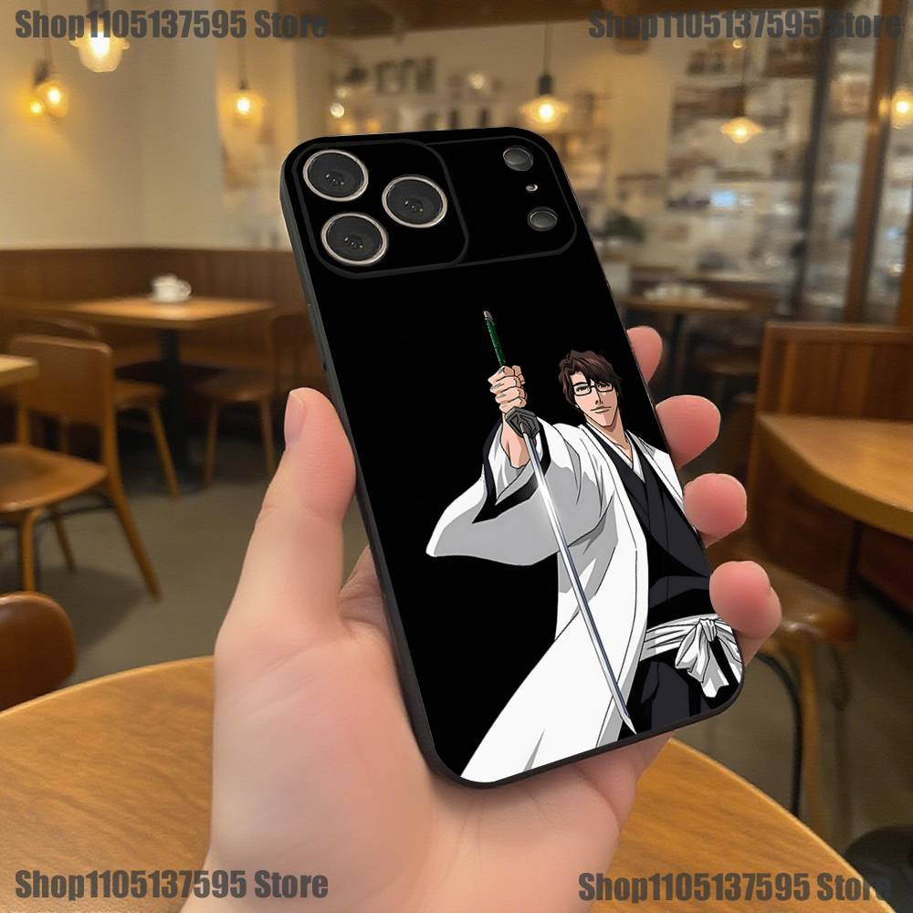 Hot A-Aizen S-Sousuke Anime Phone Case For iPhone 17,16,15,14,13,12,11,Pro,XS,Max,XR,Plus,E,SE4,Mini Black Soft Cover