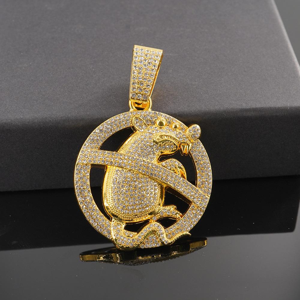 New Hot Selling Unique Mouse Pendant Necklace for Both Men and Women, High-end Fashion Hip-hop Jewelry