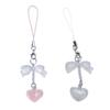 Lovely Heart Bowknot Phone Charm Straps Car Keys Hanging Pendants Y2K Bag Decoration Lanyard Women Purse Accessories