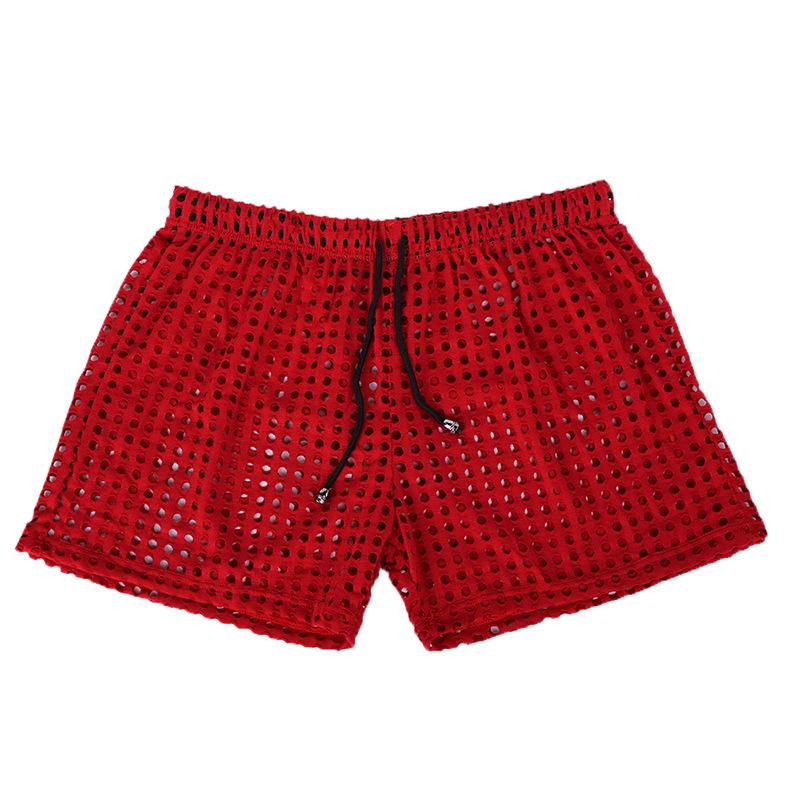 Men's Briefs See through Mesh Loose Lounge Boxer Shorts Mesh Hollow Pants