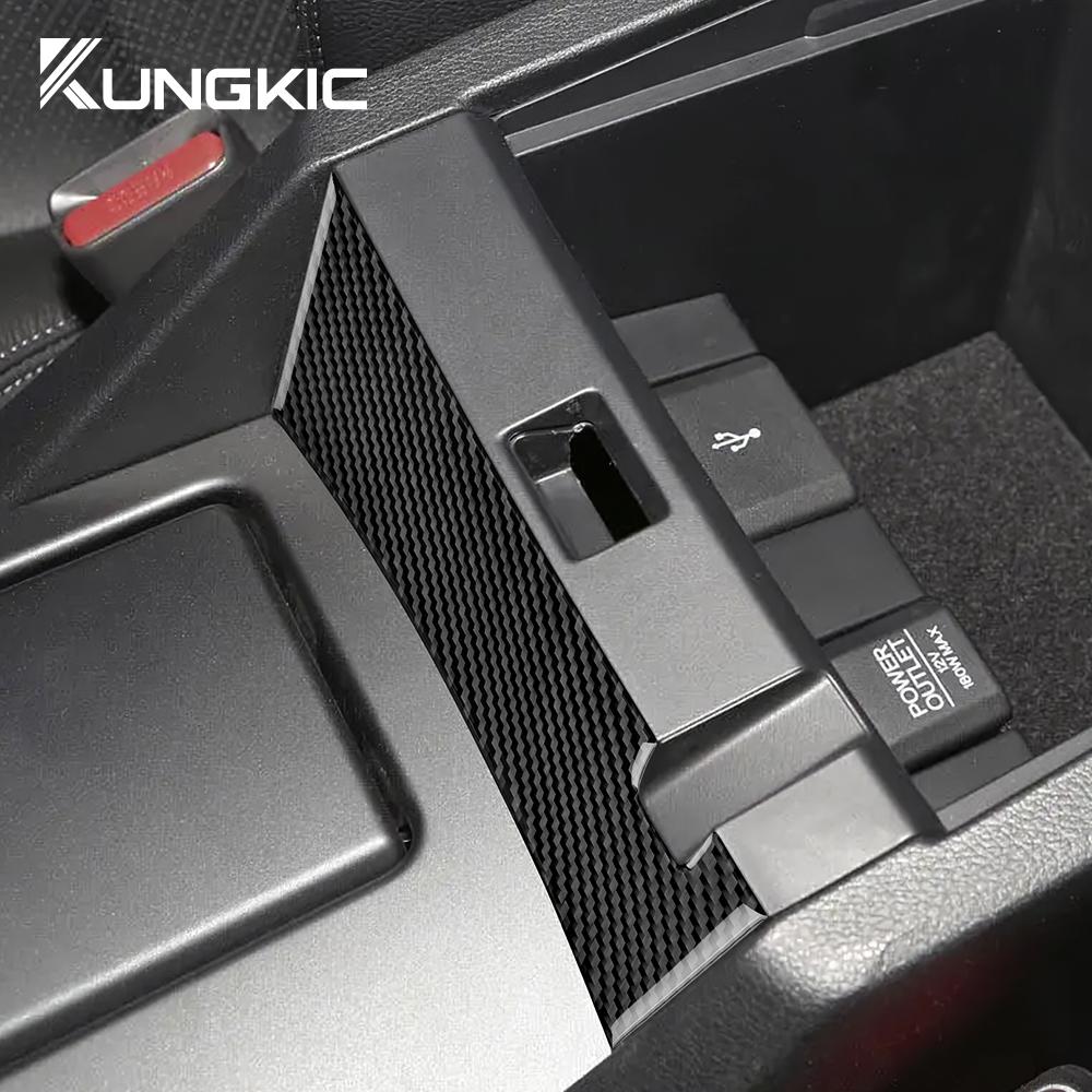 Real Soft Carbon Fiber Sticker For Honda Accord 2013 2014 2015 2016 2017 LHD Car Armrest Box Panel Interior Trim Accessories