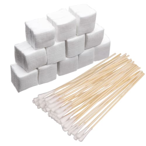 Gun Cleaning Supplies: 1000 Gun Cleaning Patches, 300 Gun Cleaning Swabs, 6-inch Long Cotton Swabs, 2-inch X 2.35-inch Lint-Free Gun Cleaning Cloths F