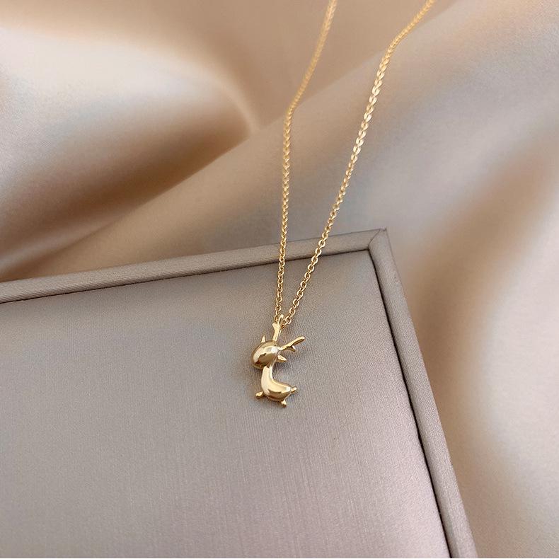 S925 Sterling Silver Deer Necklace – Trendy, High-End, Versatile Clavicle Pendant for Women