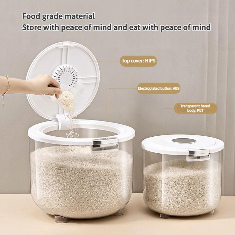 Versiegelter Haushalts-Reisbehälter, Insekten- und feuchtigkeitsdichte Küchen-Mehl-, Getreide-, Reis-Aufbewahrungsbox, Vorratsbehälter, 5kg/10kg/15kg