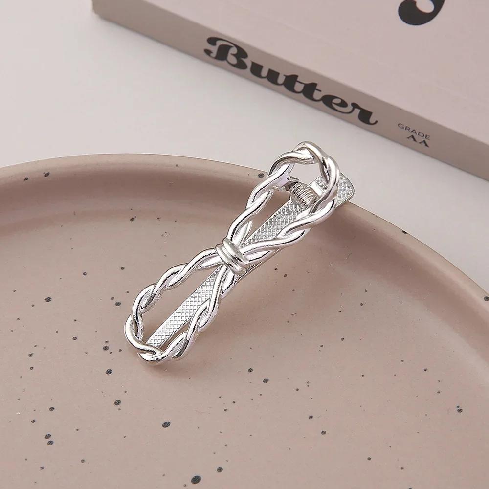 Exquisite Gold Silber Metall Hohl Haarspangen Süß Cool Pony Clip Stirn Gebrochenes Haar Entenschnabelspange Haarnadel Stil Kopfschmuck