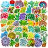 50 Pieces of Succulent Cactus Potted Fresh Stickers DIY Suitcase Notebook Water Cup Stickers