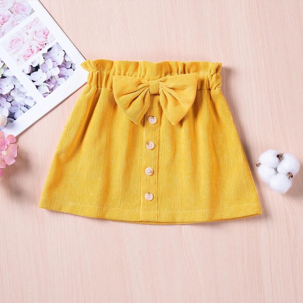 Dětská móda Ležérní sukně Jednobarevná Mašle Jednořadé Zapínání Krátká sukně