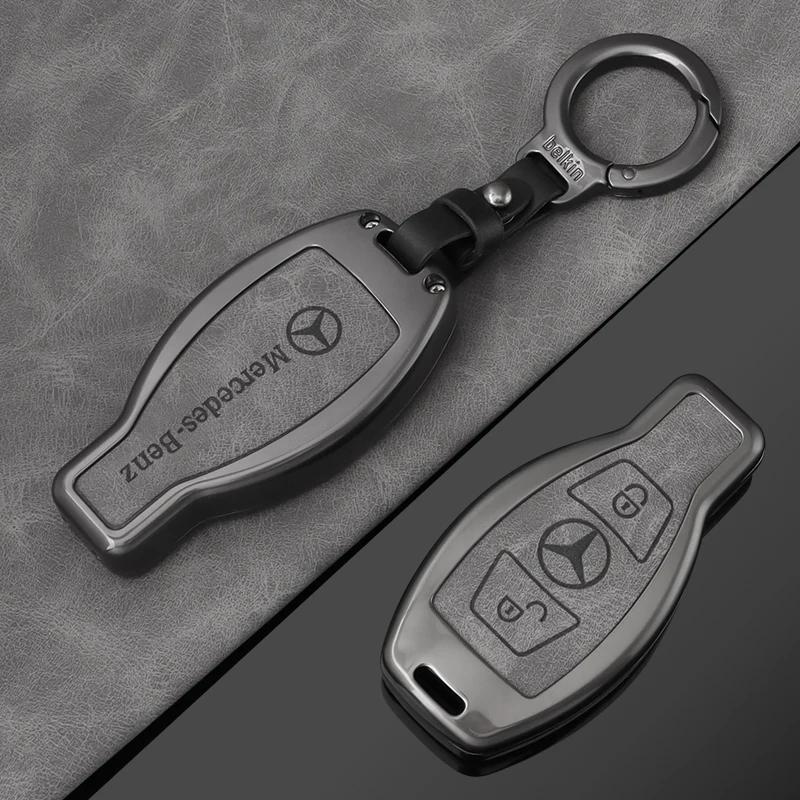 YHB3  Zinc Alloy Car Remote Key Case Full Cover For Mercedes Benz A B C E R Class GLS GLA GLK GLC CLS CLA AMG W204 W205 W212 W463 W176