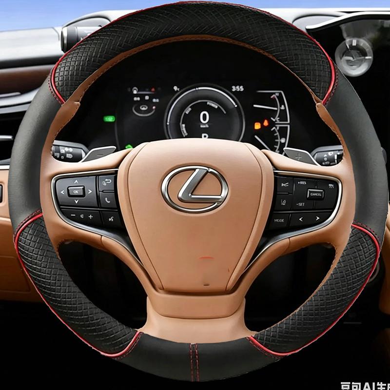 Leather Car Steering Wheel Cover for LEXUS VX RX TXL LX IS CT TX ES GX LS UX LM RZ Series Steering Covers Interior Accessories